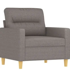 vidaXL 4-tlg. Sofagarnitur mit Kissen Taupe Stoff