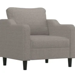 vidaXL 3-tlg. Sofagarnitur mit Kissen Taupe Stoff