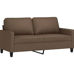 vidaXL 2-tlg. Sofagarnitur mit Kissen Braun Stoff