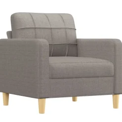 vidaXL 3-tlg. Sofagarnitur mit Kissen Taupe Stoff