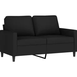 vidaXL 2-tlg. Sofagarnitur mit Kissen Schwarz Samt