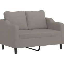vidaXL 3-tlg. Sofagarnitur mit Kissen Taupe Stoff