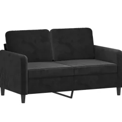 vidaXL 2-tlg. Sofagarnitur Schwarz Samt