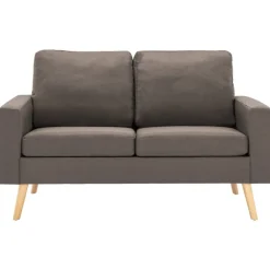 vidaXL 2-tlg. Sofagarnitur Stoff Taupe