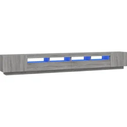 vidaXL 3-tlg. TV-Schrank-Set LED-Leuchten Grau Sonoma Holzwerkstoff