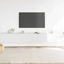 vidaXL 3-tlg. TV-Schrank-Set Weiß Holzwerkstoff