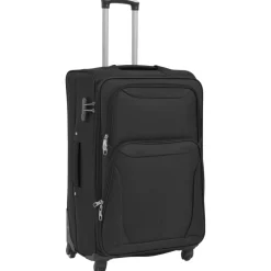 vidaXL 3-tlg. Weichgepäck Trolley-Set Schwarz