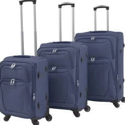 vidaXL 3-tlg. Weichgepäck Trolley-Set Marineblau