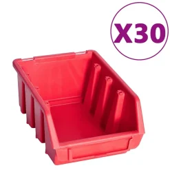 vidaXL 136-tlg. Werkzeugwand mit Sichtlagerkästen Rot und Schwarz