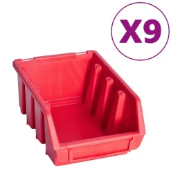 vidaXL 103-tlg. Werkzeugwand mit Sichtlagerkästen Rot und Schwarz