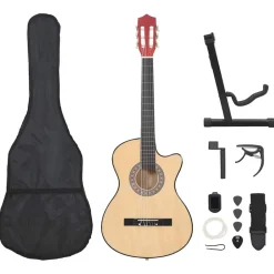 vidaXL 12-tlg. Westerngitarre Set Akustisch Cutaway mit 6 Saiten 38"