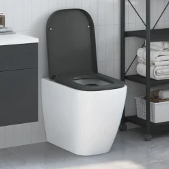 vidaXL Toilettensitz Anthrazit 47,5 x 35 x 3,6 cm Duroplast