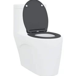 vidaXL Toilettensitz Anthrazit 47 x 37,5 x 3,8 cm Duroplast