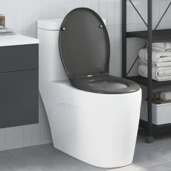 vidaXL Toilettensitz Anthrazit 47 x 37 x 4 cm Duroplast