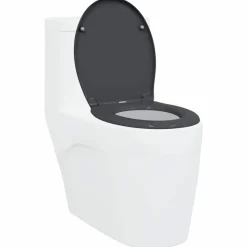 vidaXL Toilettensitz Anthrazit 47 x 37 x 4 cm Duroplast