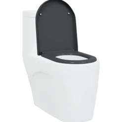 vidaXL Toilettensitz Anthrazit 49 x 36 x 4 cm Duroplast