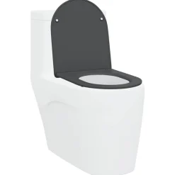 vidaXL Toilettensitz Anthrazit 47 x 36 x 3,4 cm Duroplast