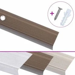 vidaXL Treppenkantenprofil in L-Form 5 Stk. Aluminium 90 cm Braun