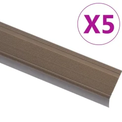 vidaXL Treppenkantenprofil in L-Form 5 Stk. Aluminium 90 cm Braun