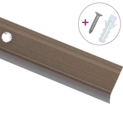 vidaXL Treppenkantenprofil in L-Form 15 Stk. Aluminium 90 cm Braun