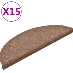 vidaXL Treppenmatten 15 Stk. Braun 56x17x3 cm