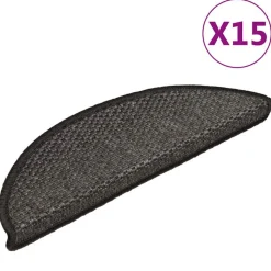 vidaXL Treppenmatten Selbstklebend Sisal 15 Stk. 56x17x3 cm Anthrazit