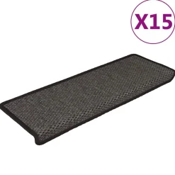 vidaXL Treppenmatten Selbstklebend Sisal 15 Stk. 65x21x4 cm Anthrazit