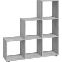 vidaXL Treppenregal Grau Sonoma 107 cm Holzwerkstoff