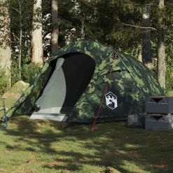 vidaXL Tunnelzelt 3 Personen Camouflage Wasserdicht