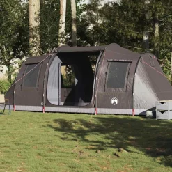 vidaXL Tunnelzelt 4 Personen Braun Wasserdicht