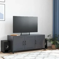 vidaXL TV-Schrank Anthrazit 100,5x39x43,5 cm Stahl