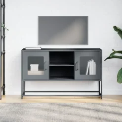 vidaXL TV-Schrank Anthrazit 100,5x39x60,5 cm Stahl