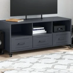 vidaXL TV-Schrank Anthrazit 100,5x39x43,5 cm Stahl