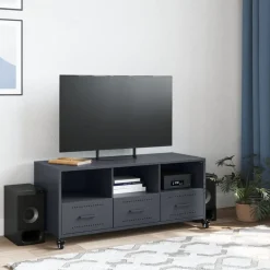 vidaXL TV-Schrank Anthrazit 100,5x39x43,5 cm Stahl