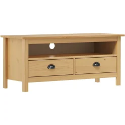 vidaXL TV-Schrank Hill Honigbraun 110x40x47 cm Massivholz Kiefer