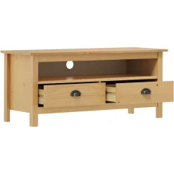 vidaXL TV-Schrank Hill Honigbraun 110x40x47 cm Massivholz Kiefer