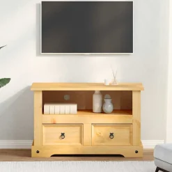 vidaXL TV-Schrank Mexiko-Stil Kiefernholz 91x43x56 cm