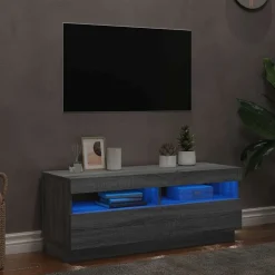 vidaXL TV-Schrank mit LED-Leuchten Grau Sonoma 100x35x40 cm
