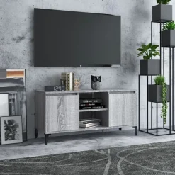 vidaXL TV-Schrank mit Metallbeinen Grau Sonoma 103,5x35x50 cm