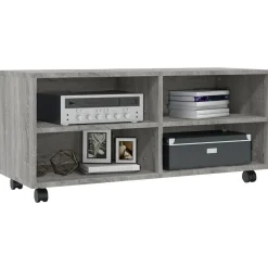 vidaXL TV-Schrank mit Rollen Grau Sonoma 90x35x35 cm Holzwerkstoff