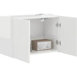 vidaXL TV-Wandschrank Hochglanz Weiß 59,5 x 31 x 40 cm Holzwerkstoff