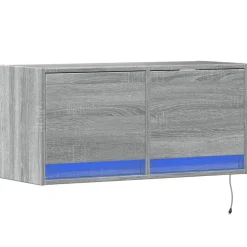 vidaXL TV-Wandschrank mit LED-Beleuchtung Grau Sonoma 80x31x38 cm