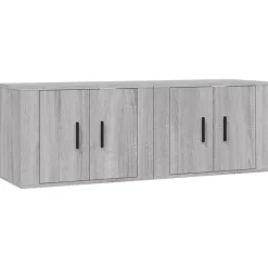 vidaXL TV-Wandschränke 2 Stk. Grau Sonoma 57x34,5x40 cm