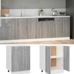 vidaXL Unterschrank Lyon Grau Sonoma 60x46x81,5 cm Holzwerkstoff