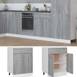 vidaXL Unterschrank mit Schublade Lyon Grau Sonoma 60x46x81,5 cm