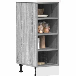 vidaXL Unterschrank Riga Grau Sonoma 30x44,5x81,5 cm Holzwerkstoff