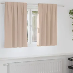 vidaXL Verdunkelungs-Vorhänge mit Ringen 2 pcs Taupe 140 x 140 cm
