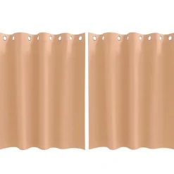 vidaXL Verdunkelungs-Vorhänge mit Ringen 2 pcs Hellbraun 140 x 140 cm