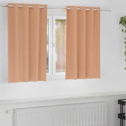 vidaXL Verdunkelungs-Vorhänge mit Ringen 2 pcs Hellbraun 140 x 140 cm