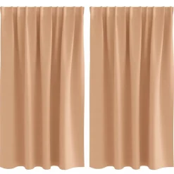 vidaXL Verdunkelungs-Vorhänge mit Ringen 2 pcs Hellbraun 140 x 140 cm